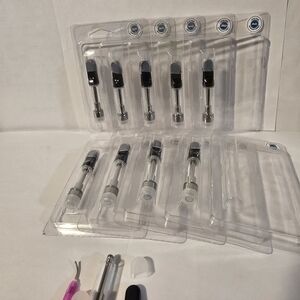 10 Pack 1ml Refillable Glass Viles With Clam Shell